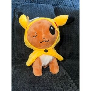 Pokemon Eevee Wearing Pikachu Cape Plush 8" Window Hanger Suction